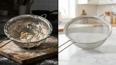 This simple spoon hack makes cleaning a fine-mesh strainer way easier